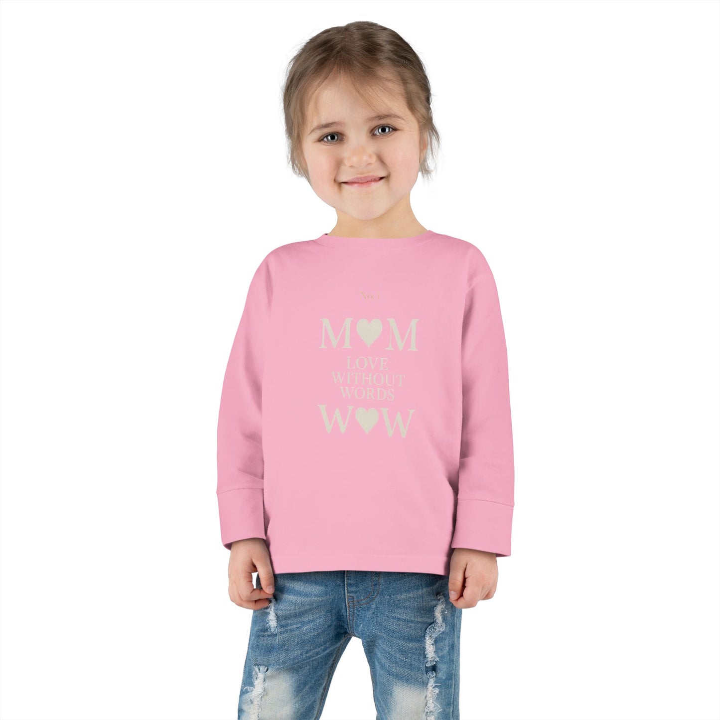 Mom Heart Toddler Long Sleeve Tee, Cute Kids Shirt, Baby Shower Gift, Birthday Gift, Everyday Wear, Family Matching Outfit