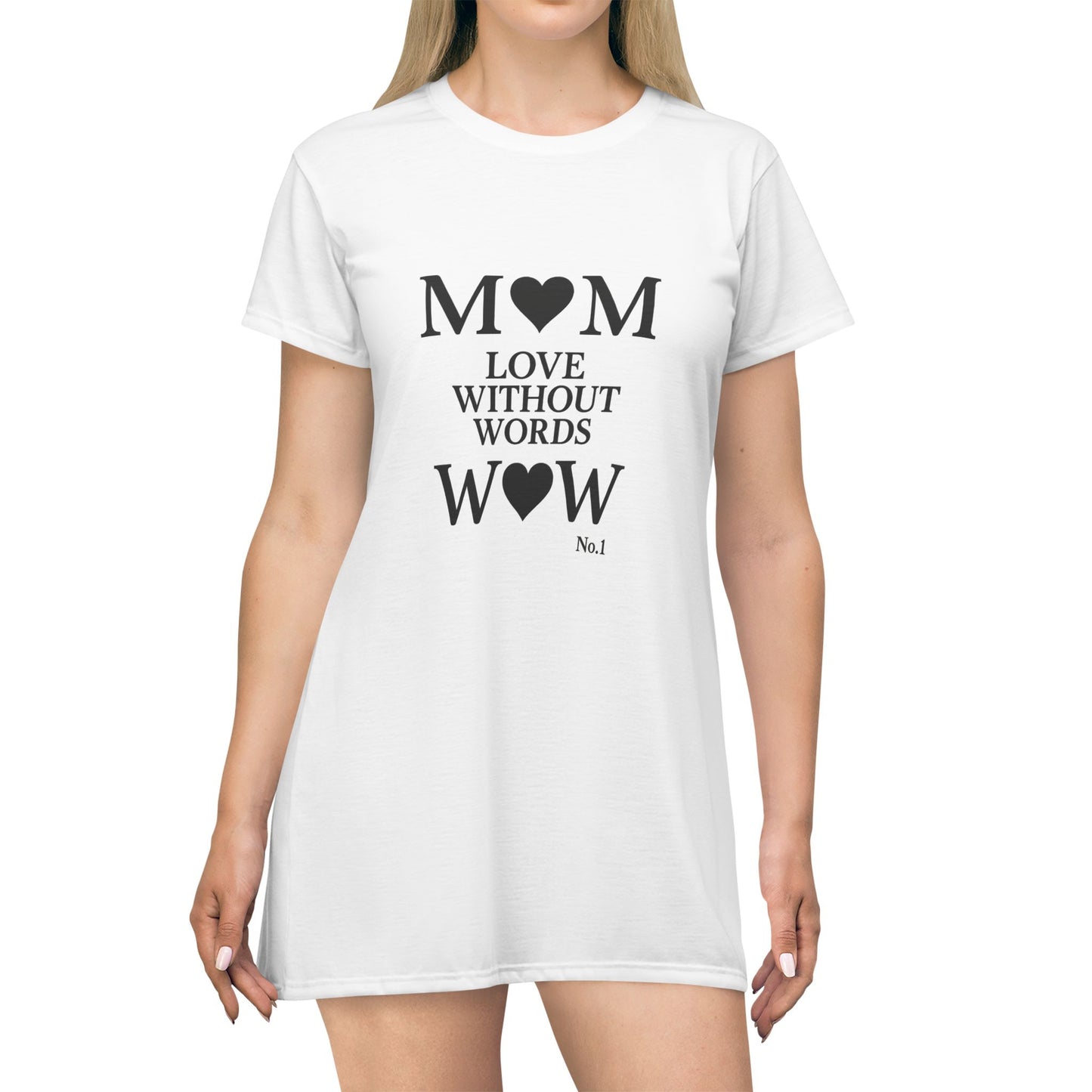 Mom Love T-Shirt Dress - Comfort Fit, Perfect Gift for Mother’s Day, Casual Wear, Cozy Outfit, Heartfelt Style