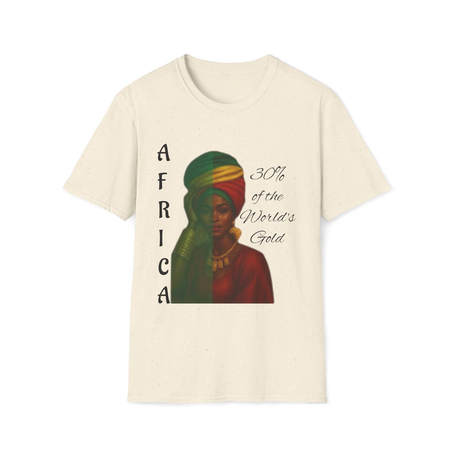 Inspirational Unisex T-Shirt: Africa 30% of the world Gold, Positive Vibe Tee, Motivational Shirt, Gift for Dreamers, Everyday Wear