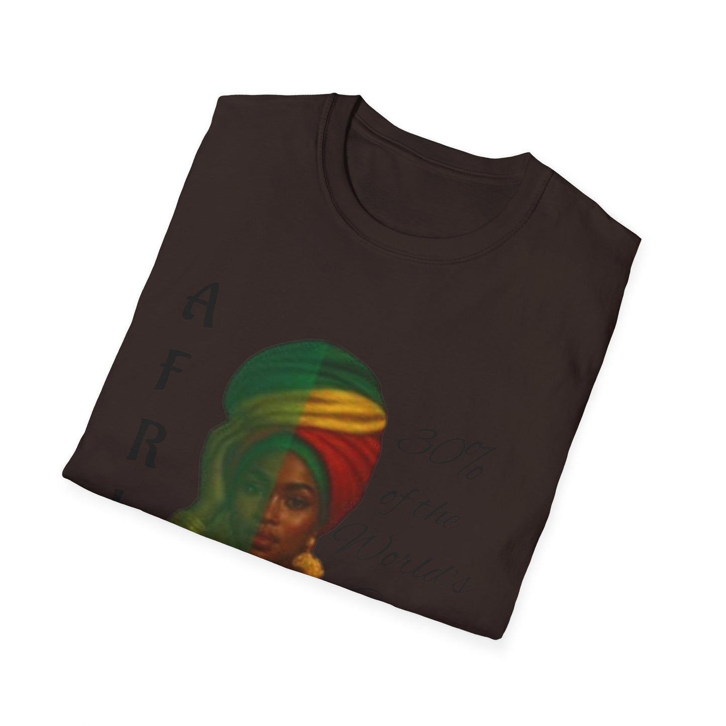 Inspirational Unisex T-Shirt: Africa 30% of the world Gold, Positive Vibe Tee, Motivational Shirt, Gift for Dreamers, Everyday Wear