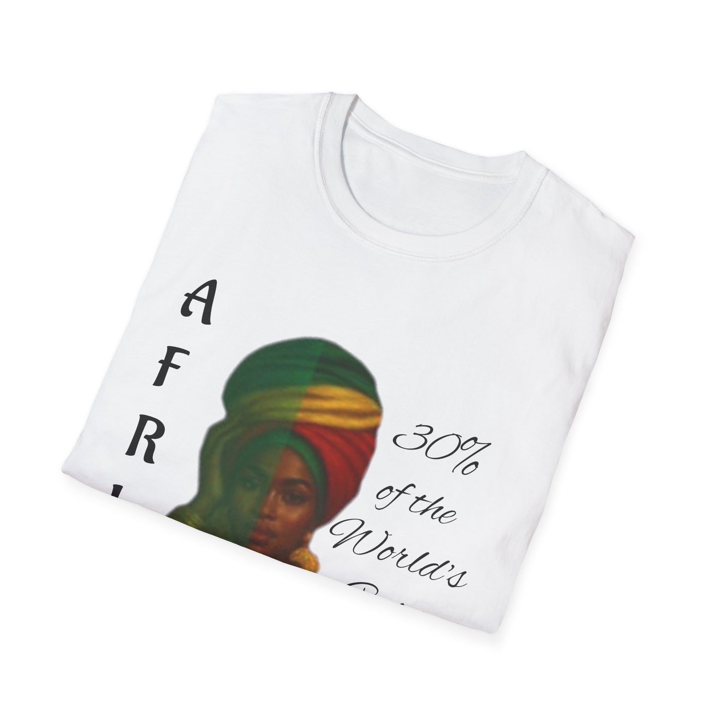 Inspirational Unisex T-Shirt: Africa 30% of the world Gold, Positive Vibe Tee, Motivational Shirt, Gift for Dreamers, Everyday Wear