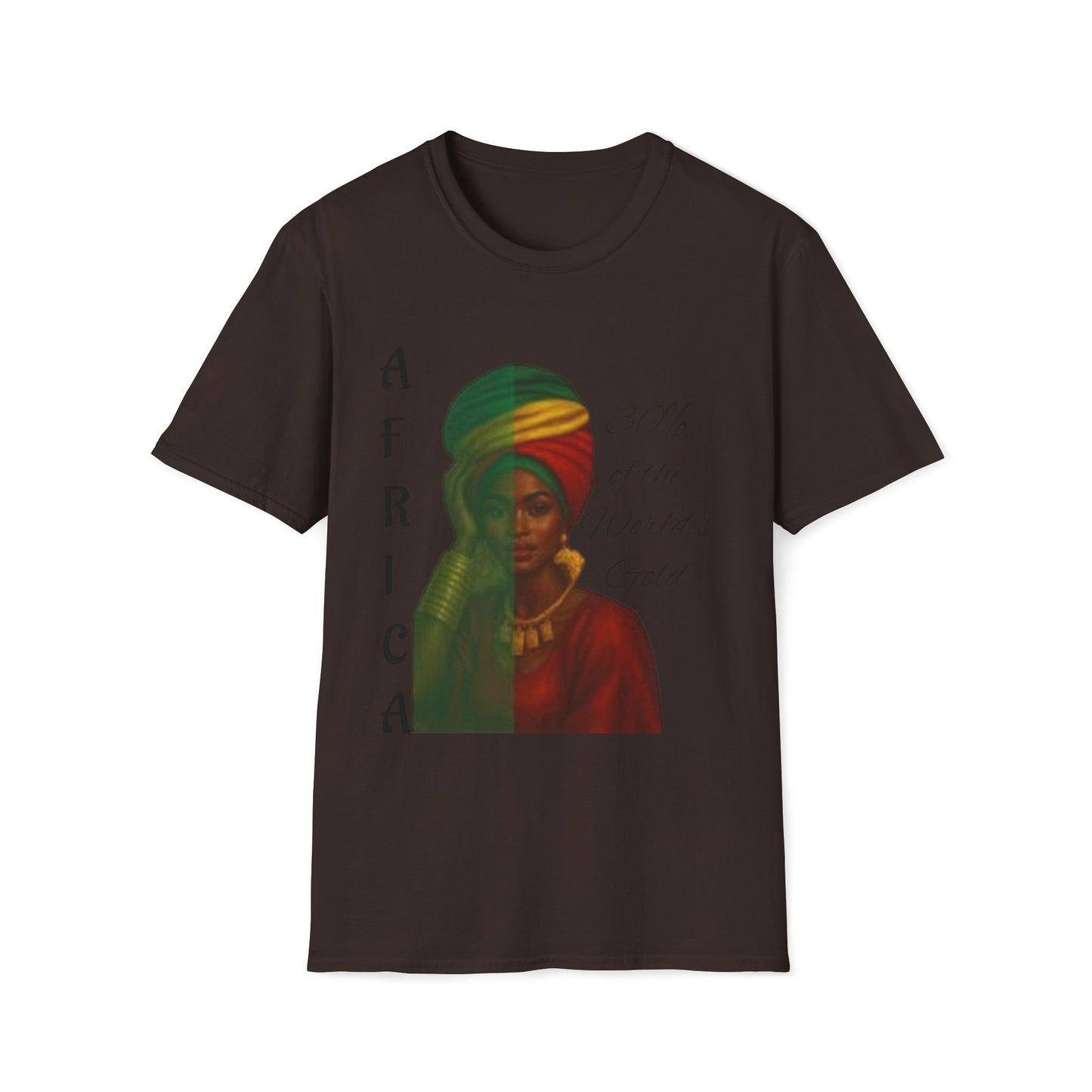 Inspirational Unisex T-Shirt: Africa 30% of the world Gold, Positive Vibe Tee, Motivational Shirt, Gift for Dreamers, Everyday Wear