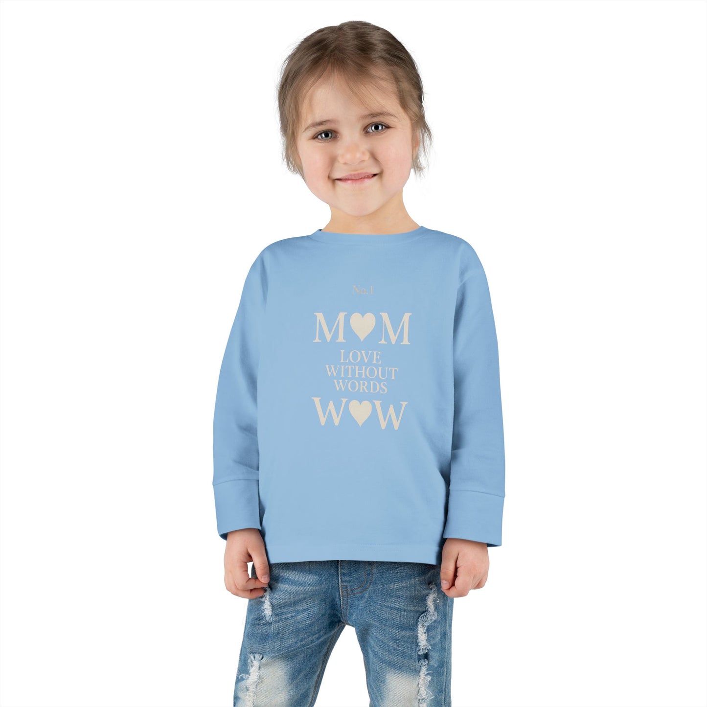 Mom Heart Toddler Long Sleeve Tee, Cute Kids Shirt, Baby Shower Gift, Birthday Gift, Everyday Wear, Family Matching Outfit