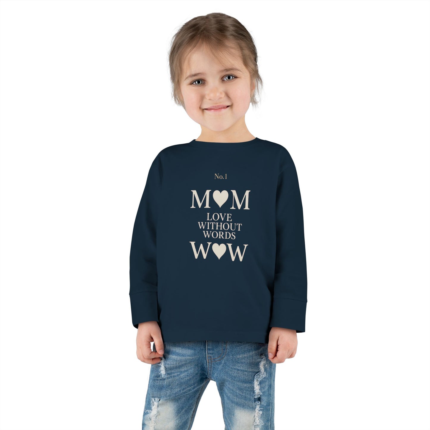 Mom Heart Toddler Long Sleeve Tee, Cute Kids Shirt, Baby Shower Gift, Birthday Gift, Everyday Wear, Family Matching Outfit