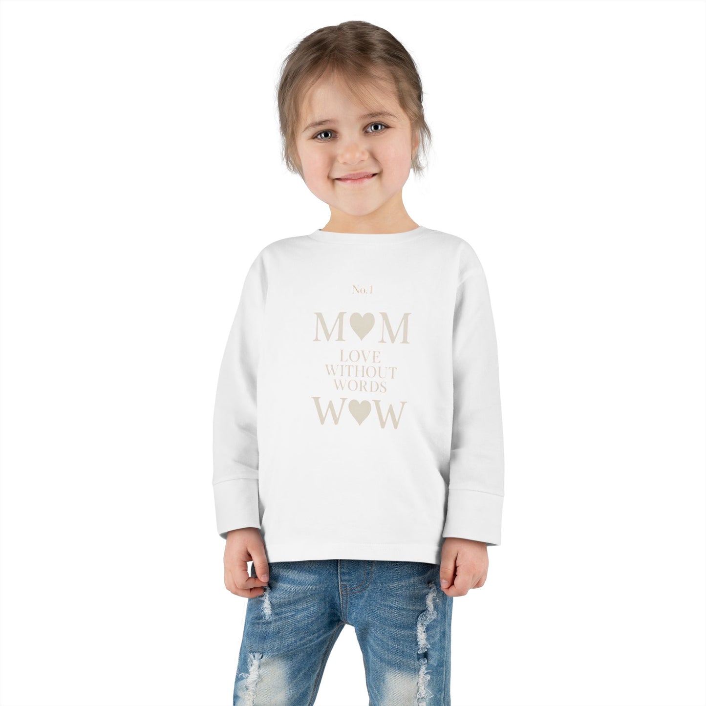 Mom Heart Toddler Long Sleeve Tee, Cute Kids Shirt, Baby Shower Gift, Birthday Gift, Everyday Wear, Family Matching Outfit