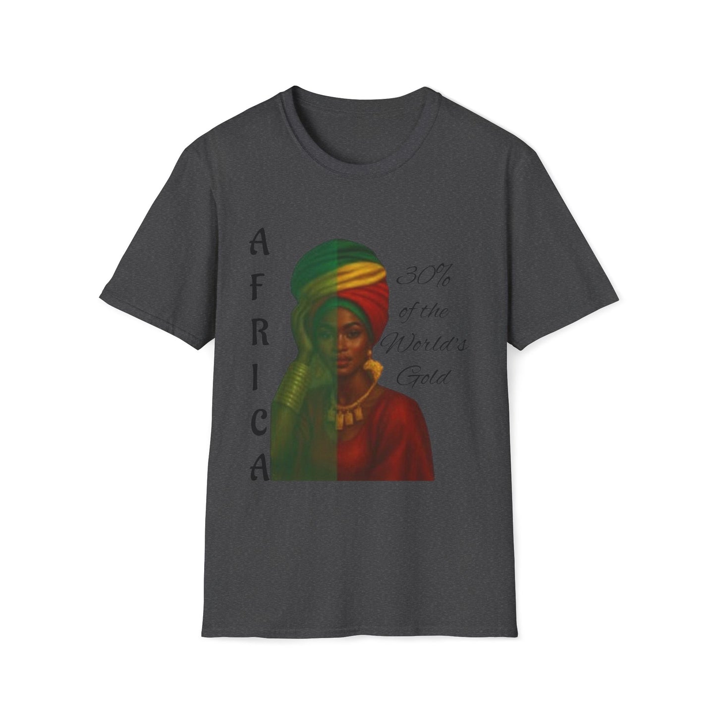 Inspirational Unisex T-Shirt: Africa 30% of the world Gold, Positive Vibe Tee, Motivational Shirt, Gift for Dreamers, Everyday Wear