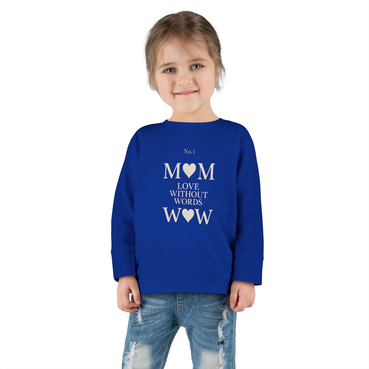 Mom Heart Toddler Long Sleeve Tee, Cute Kids Shirt, Baby Shower Gift, Birthday Gift, Everyday Wear, Family Matching Outfit
