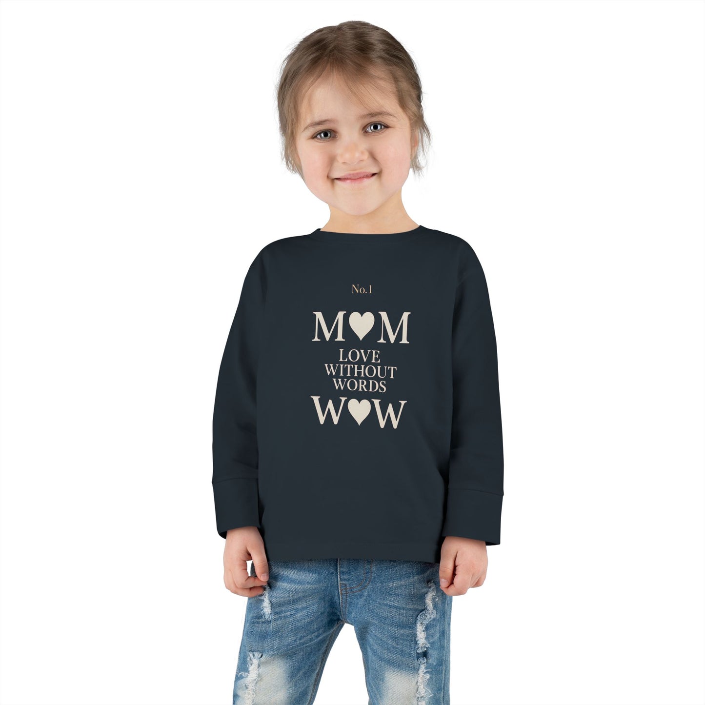 Mom Heart Toddler Long Sleeve Tee, Cute Kids Shirt, Baby Shower Gift, Birthday Gift, Everyday Wear, Family Matching Outfit