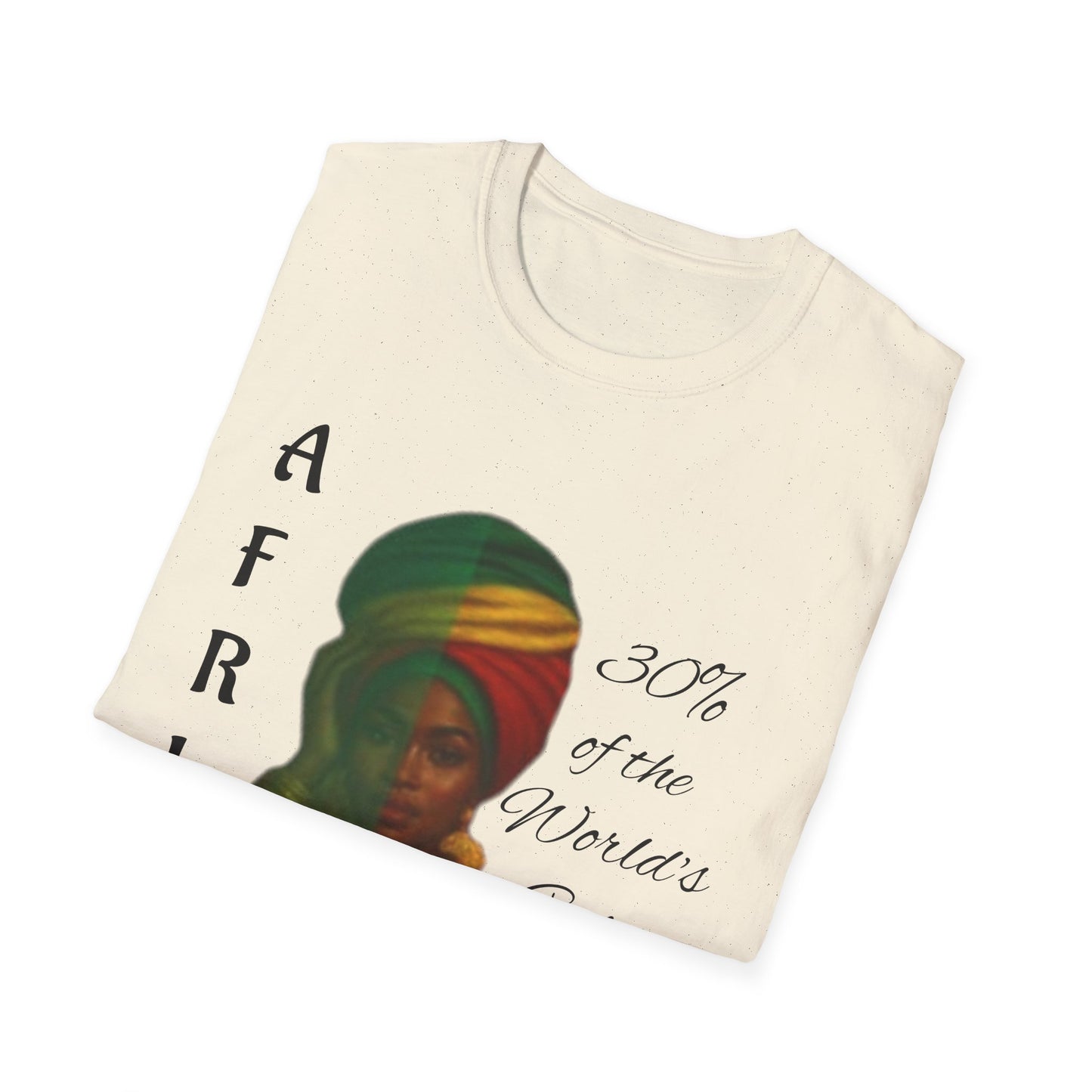 Inspirational Unisex T-Shirt: Africa 30% of the world Gold, Positive Vibe Tee, Motivational Shirt, Gift for Dreamers, Everyday Wear
