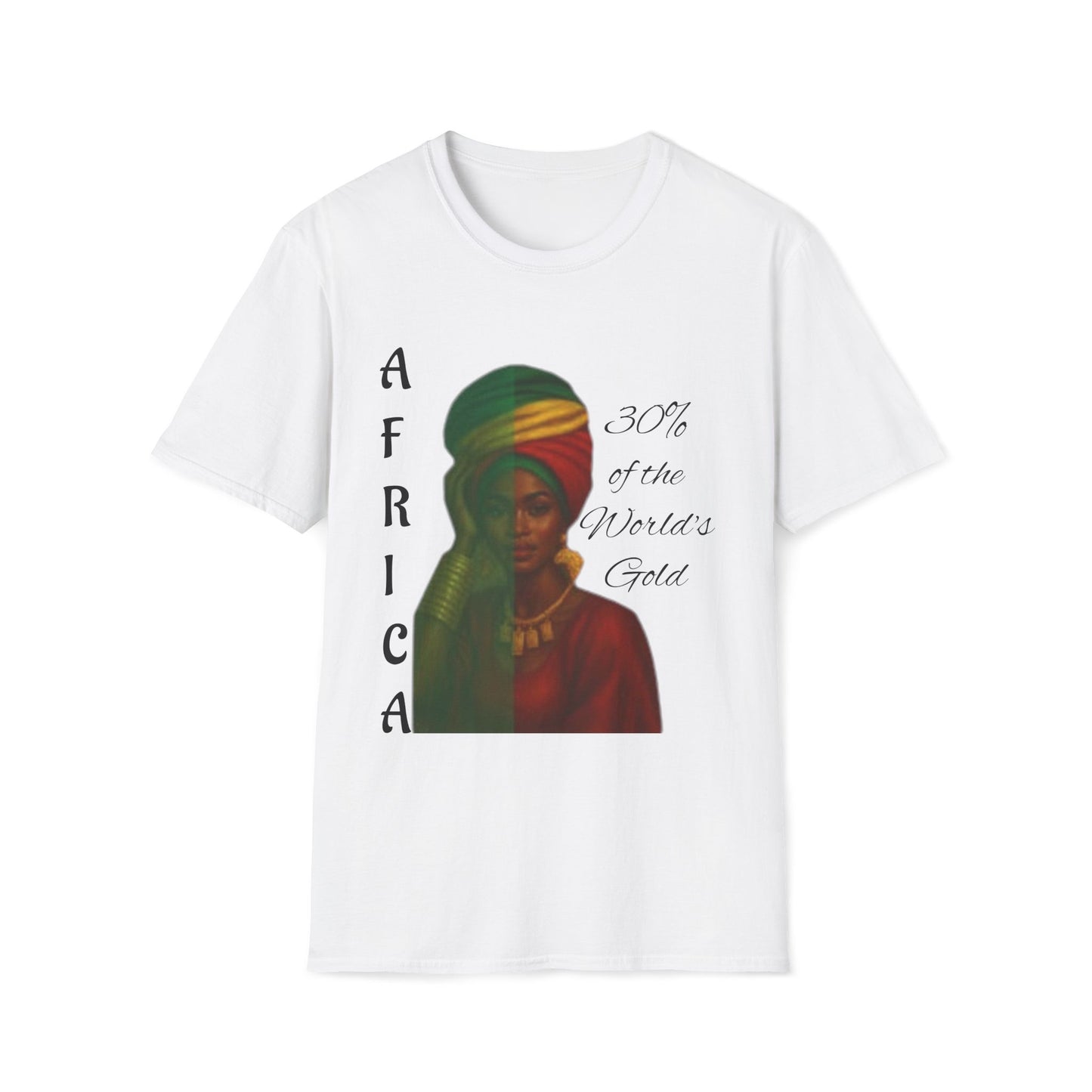 Inspirational Unisex T-Shirt: Africa 30% of the world Gold, Positive Vibe Tee, Motivational Shirt, Gift for Dreamers, Everyday Wear
